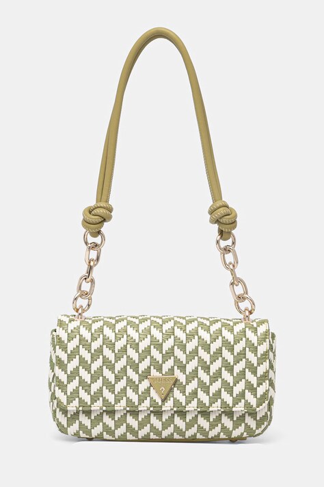 Guess структурирана дамска чанта TESSI зелена HWWG76 91190