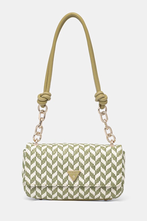 Guess структурирана дамска чанта TESSI зелена HWWG76 91190