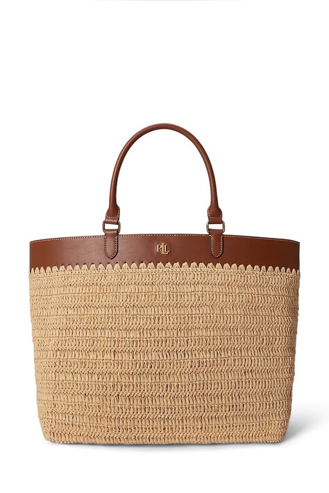 Lauren Ralph Lauren torebka shopper damska brązowa 431982183