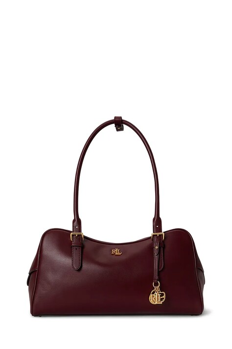 Lauren Ralph Lauren torebka bagietka damska skórzana bordowa 431P06068