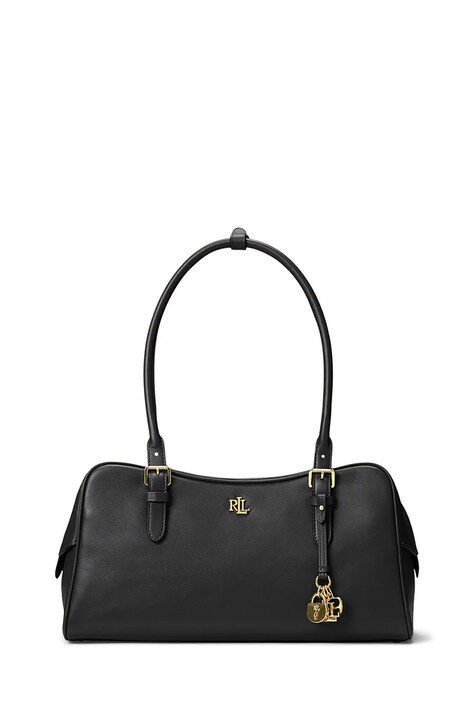 Lauren Ralph Lauren torebka skórzana kolor czarny 431P06068