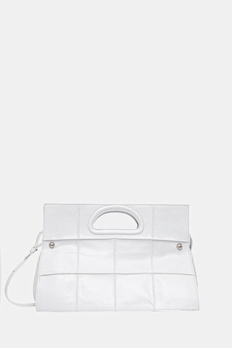 Max&Co. Μικρή τσάντα γυναικεία δερμάτινη MCABIGBOOKBAG1 Λευκή 2616511017200