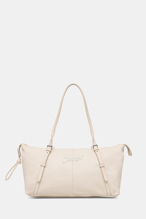 Tommy Jeans torebka damska z imitacji skóry beżowa AW0AW18472