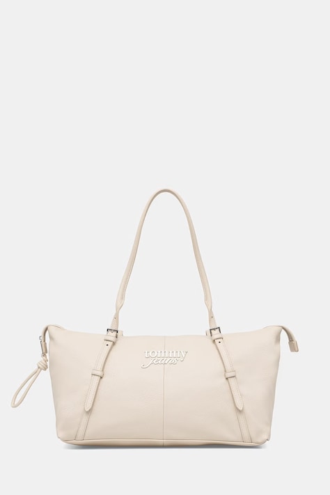 Tommy Jeans torebka damska z imitacji skóry beżowa AW0AW18472