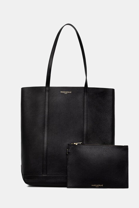 Maison Kitsuné torebka tote damska skórzana czarna QU05101LC0045