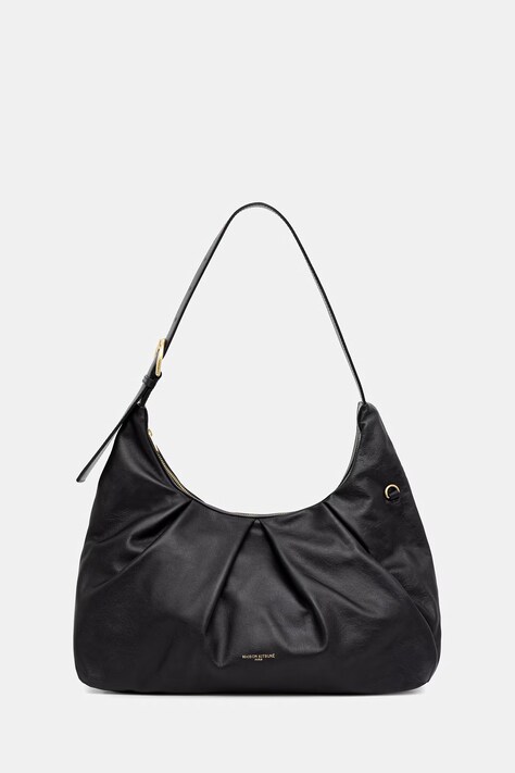 Maison Kitsuné Bloom torebka damska skórzana czarna QU05103LR0058