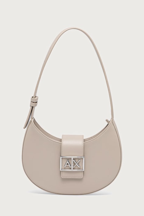 Armani Exchange Geantă hobo de damă cu imitație de piele bej XW002565 AF12039