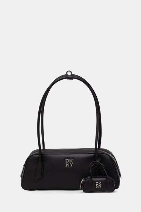DKNY torebka bagietka damska z imitacji skóry TIANA czarna R613ZP64