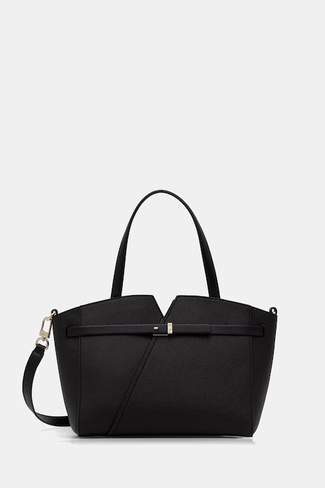 BOSS τσάντα tote γυναικεία δερμάτινη BOSS REVERS SM TOTE μαύρη 50563218