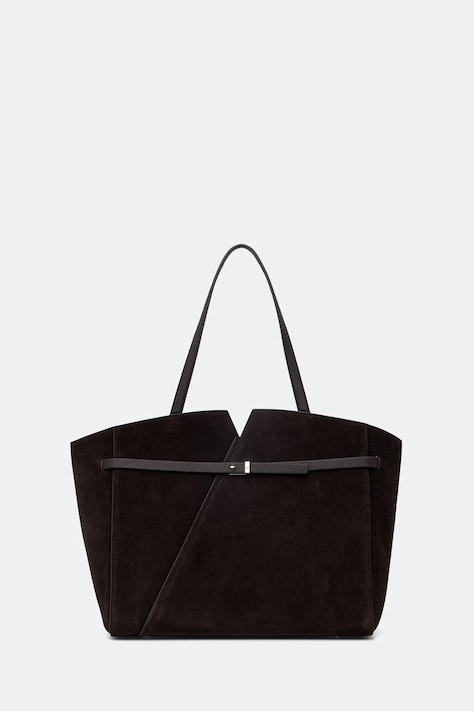 BOSS torebka shopper damska zamszowa brązowa 50567595