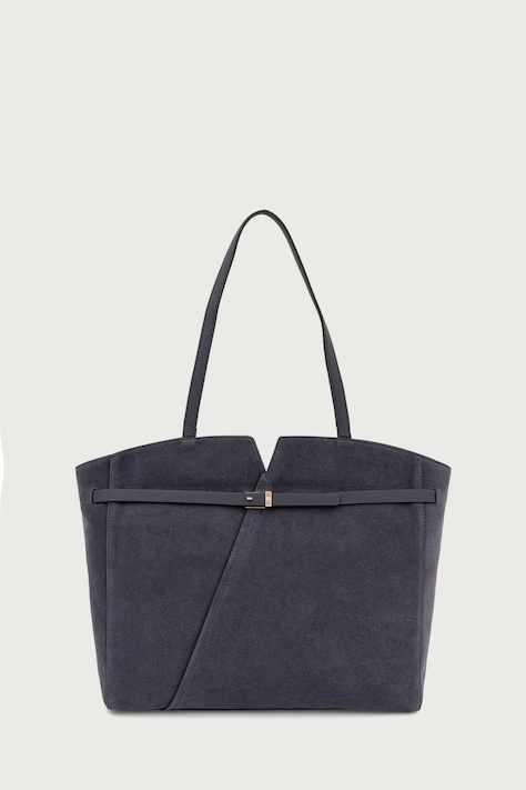 BOSS Torebka shopper damska zamszowa niebieska 50567595