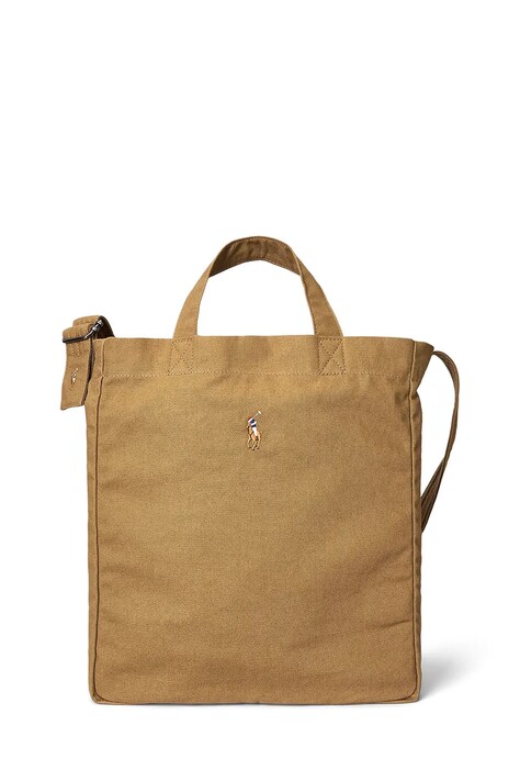 Polo Ralph Lauren CANVAS-TOTE-TTE-LRG torebka damska beżowa 405967606002