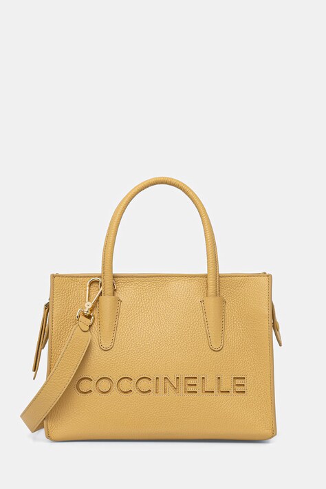 Coccinelle χιαστί γυναικεία δερμάτινη κίτρινη E1 UAK 18 01 01