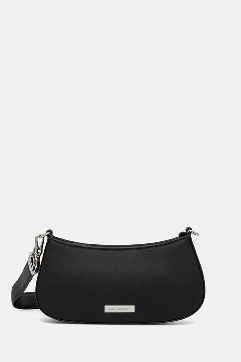 Karl Lagerfeld torebka bagietka damska z imitacji skóry IKON czarna B2W30180