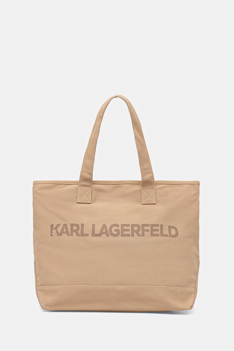 Karl Lagerfeld torebka tote damska bawełniana K/ESSENTIAL beżowa B2W50099