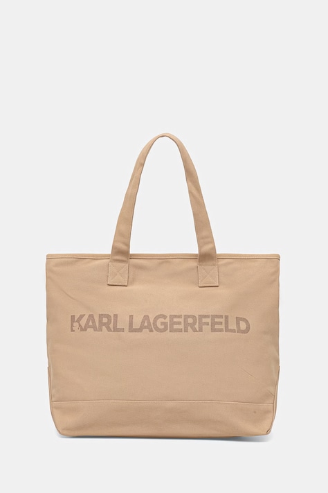 Karl Lagerfeld torebka tote damska bawełniana K/ESSENTIAL beżowa B2W50099