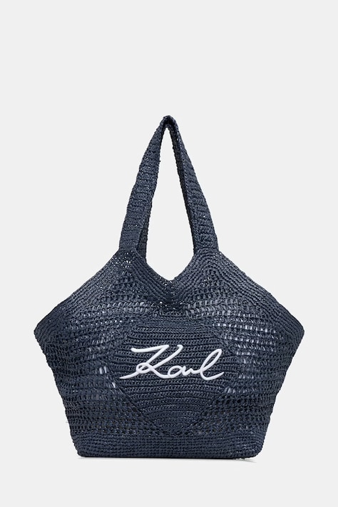 Karl Lagerfeld tote bag pentru femei împletită K/SIGNATURE bleumarin B2W46068
