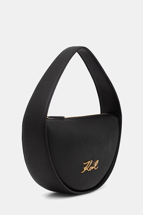 Karl Lagerfeld сумочка рогал жіноча шкіряна K/SIGNATURE — SS26-TOD2ID, чорний — фото 2