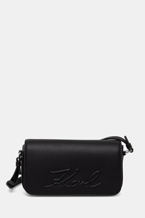 Karl Lagerfeld baguette γυναικεία από απομίμηση δέρματος K/VILLE μαύρη B2W30222