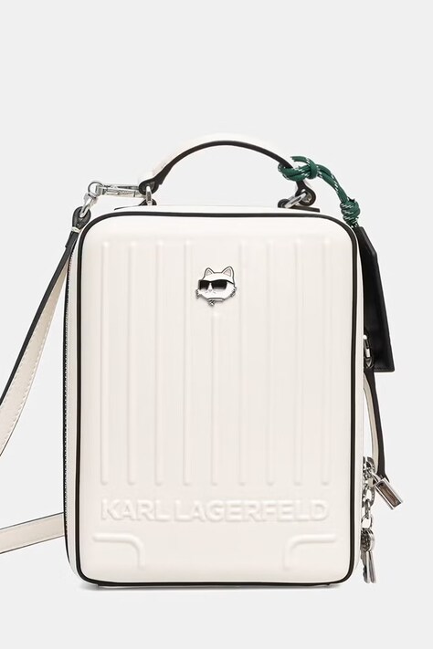 Karl Lagerfeld torebka damska z imitacji skóry IKON beżowa B2W30267