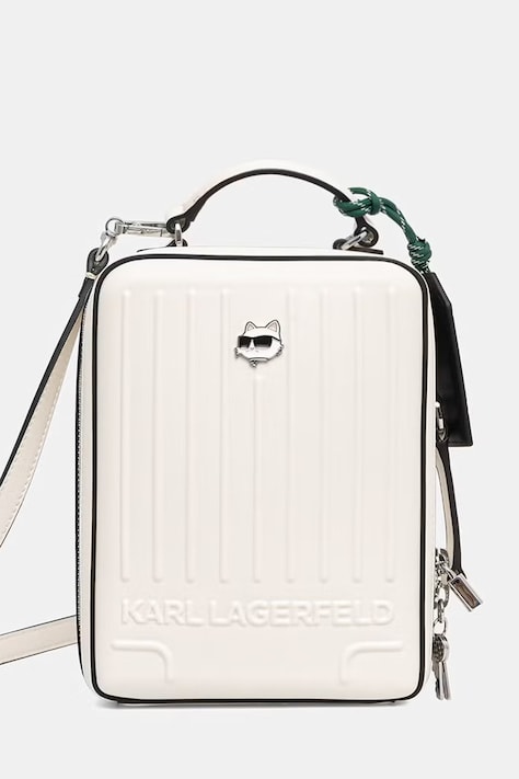 Karl Lagerfeld torebka damska z imitacji skóry IKON beżowa B2W30267