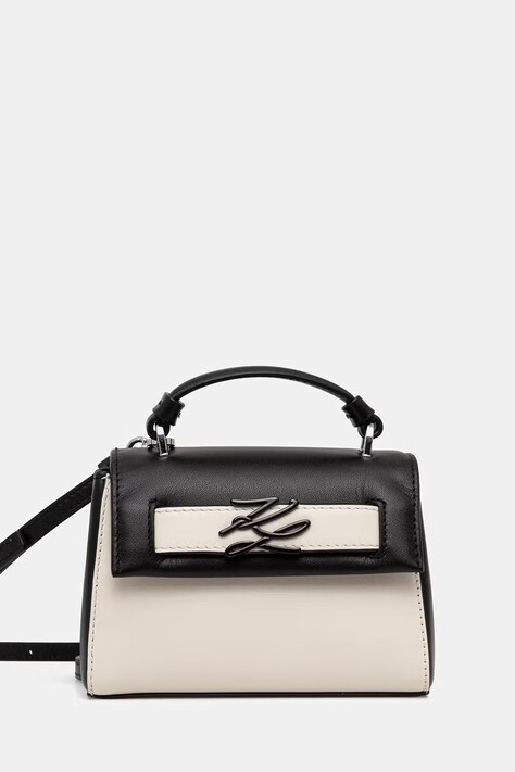 Karl Lagerfeld torebka crossbody damska skórzana K/AUTOGRAPH beżowa B2W30271