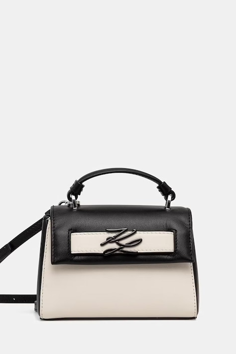 Karl Lagerfeld torebka crossbody damska skórzana K/AUTOGRAPH beżowa B2W30271