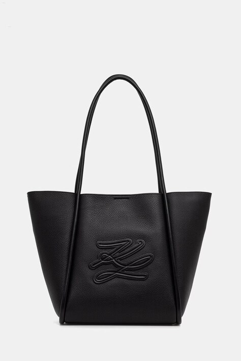 Karl Lagerfeld torebka shopper damska skórzana K/AUTOGRAPH czarna B2W30051