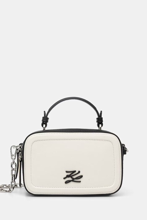 Karl Lagerfeld torebka crossbody damska skórzana K/AUTOGRAPH beżowa B2W30234