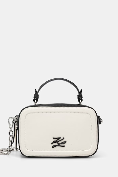 Karl Lagerfeld torebka crossbody damska skórzana K/AUTOGRAPH beżowa B2W30234