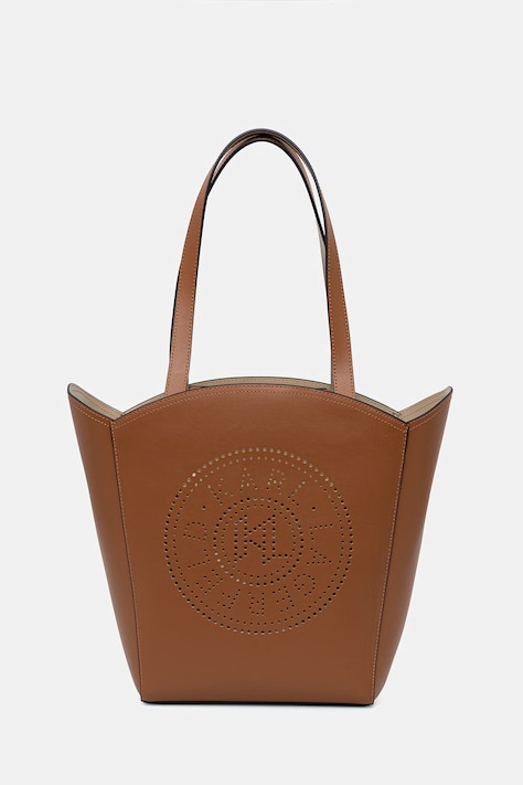 Karl Lagerfeld Torebka shopper damska skórzana K/CIRCLE brązowa B2W30013