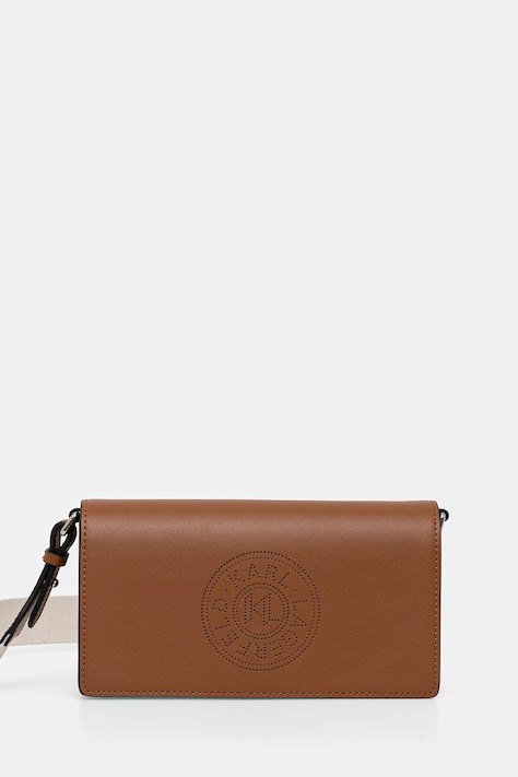 Karl Lagerfeld torebka crossbody damska skórzana K/CIRCLE brązowa B2W30273