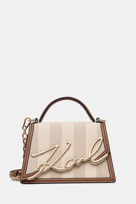 Karl Lagerfeld dámská kabelka přes rameno K/SIGNATURE 2.3 béžová B2W30228