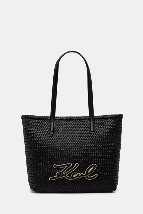 Karl Lagerfeld torebka shopper damska skórzana K/SIGNATURE czarna B2W30205