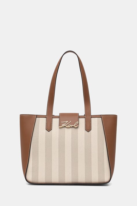 Karl Lagerfeld torebka hobo damska z imitacji skóry K/SIGNATURE beżowa B2W30106