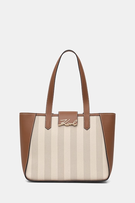 Karl Lagerfeld torebka hobo damska z imitacji skóry K/SIGNATURE beżowa B2W30106