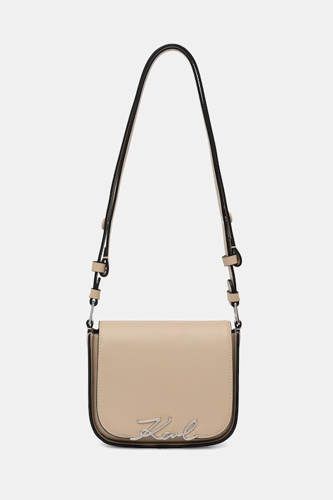 Karl Lagerfeld kabelka přes rameno dámská z imitace kůže K/SIGNATURE béžová B2W30006