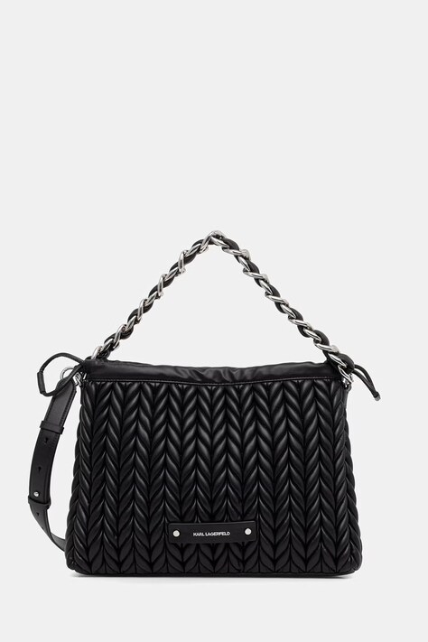 Karl Lagerfeld torebka damska z imitacji skóry K/WEAVE czarna B2W30033