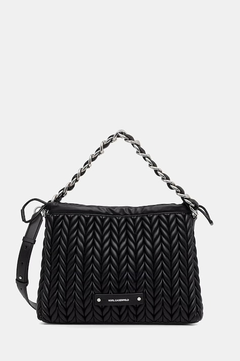 Karl Lagerfeld torebka damska z imitacji skóry K/WEAVE czarna B2W30033