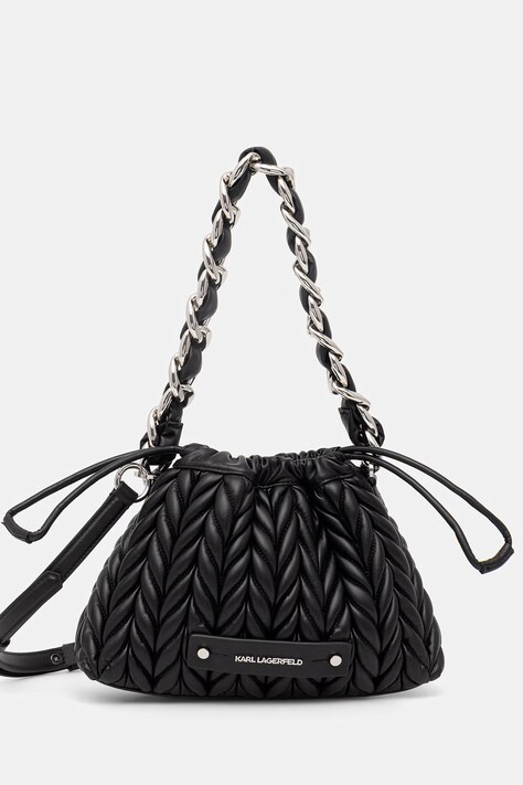 Karl Lagerfeld torebka damska z imitacji skóry K/WEAVE czarna B2W30035