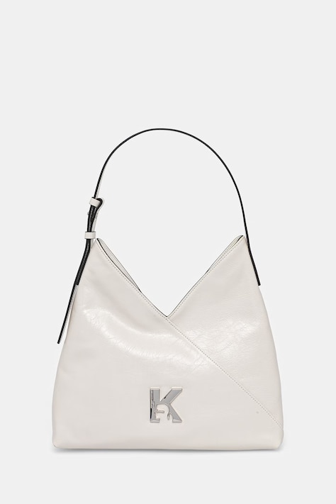 Δερμάτινη τσάντα Karl Lagerfeld Jeans χρώμα: άσπρο, B1W30187