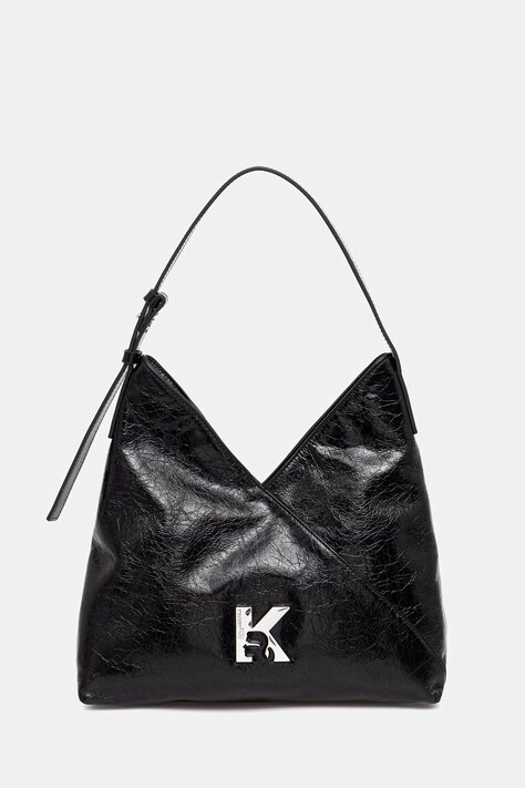 Δερμάτινη τσάντα Karl Lagerfeld Jeans χρώμα: μαύρο, B1W30187