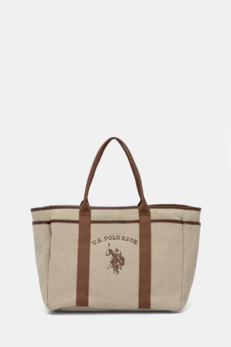 U.S. Polo Assn. torebka shopper damska POOL SIDE beżowa BEU1P8630WC2