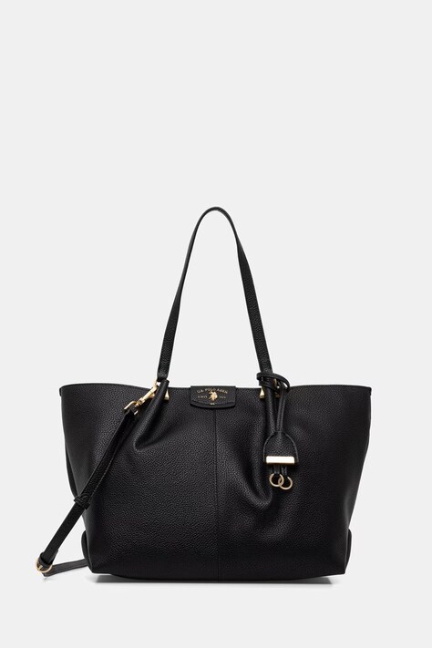 U.S. Polo Assn. torebka shopper damska z imitacji skóry ROYAL STEWART czarna BEU3R9063WVP