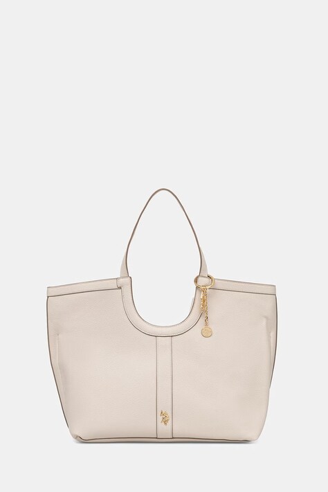 U.S. Polo Assn. torebka shopper damska z imitacji skóry LAWSON beżowa BEU8L9054WVP