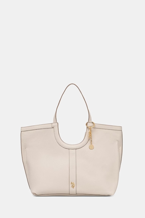 U.S. Polo Assn. torebka shopper damska z imitacji skóry LAWSON beżowa BEU8L9054WVP