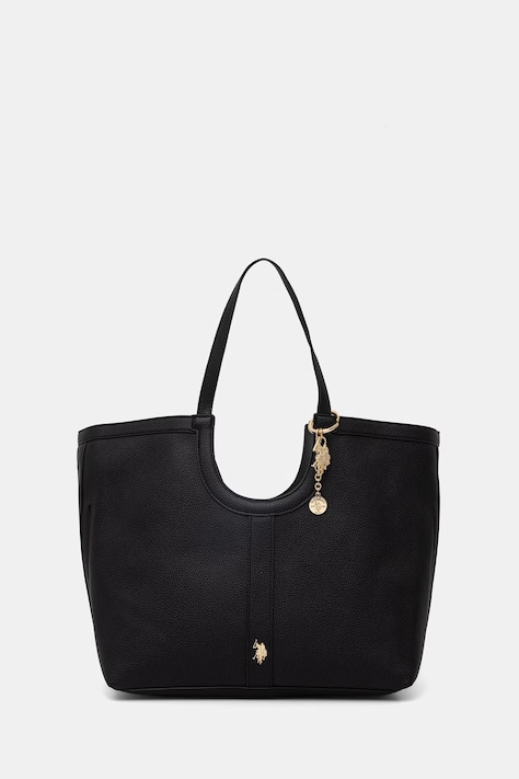 U.S. Polo Assn. torebka shopper damska z imitacji skóry LAWSON czarna BEU8L9054WVP
