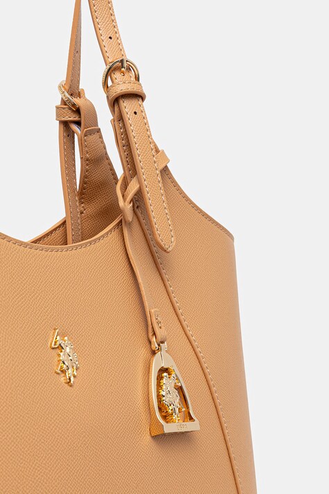 U.S. Polo Assn. сумка-шопер жіноча зі штучної шкіри JONES — SS26-TOD2M9, бежевий — фото 4