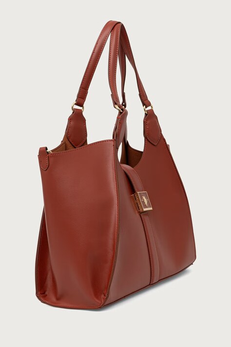 U.S. Polo Assn. Torebka shopper damska z imitacji skóry MARGARET czerwona BEUMF9043WVP