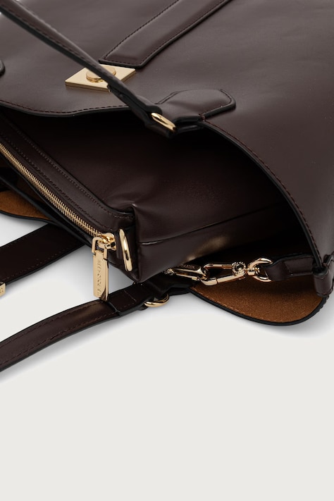 U.S. Polo Assn. Torebka shopper damska z imitacji skóry MARGARET brązowa BEUMF9044WVP